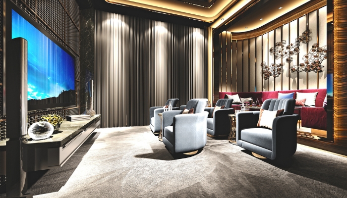Home theater with super fancy seating