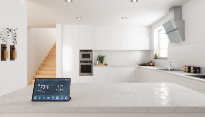 Smart device showing warm temperature in the house