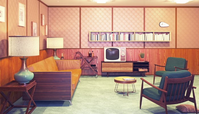 Retro room from the 70s