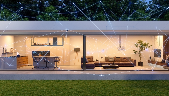 Smart home showcasing all the connected points, including the lighting design