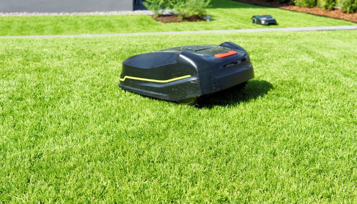 Smart vacuums working on the lawn
