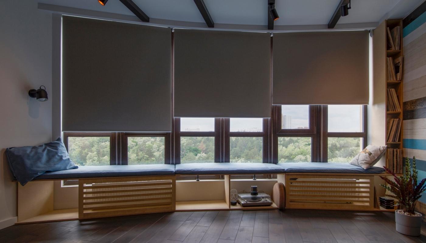 motorized shades in room