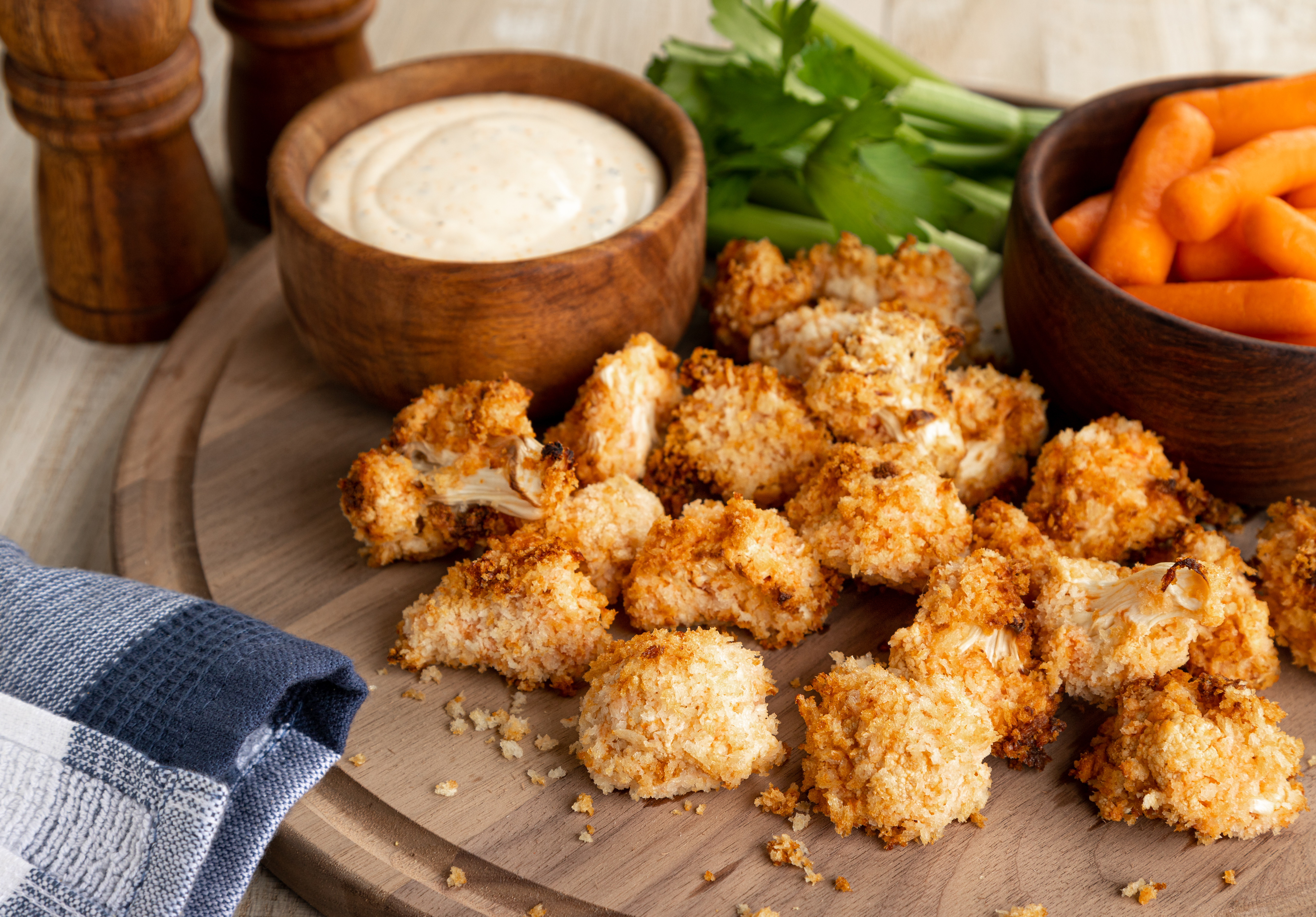 Crispy air fried cauliflower florets are a popular dish made possible with air fry mode.