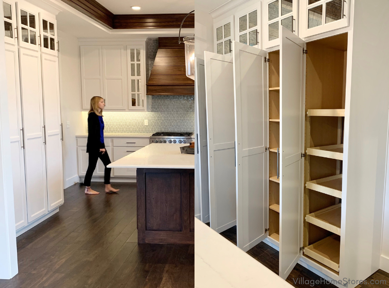 Shallow Pantry - 9 inches deep, but the doors have been utilized to nearly  double the storage space.