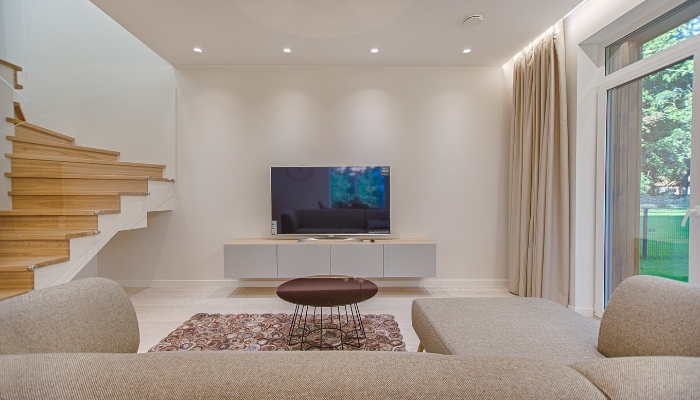 Beautiful living room with nice TV setup