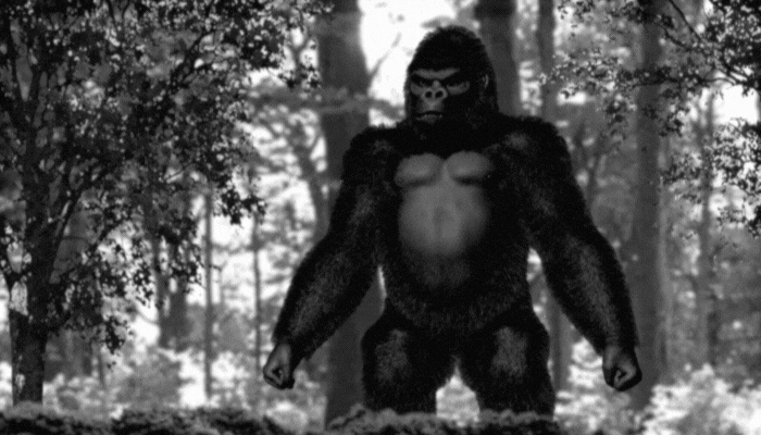 Facsimile of King Kong movie in black and white