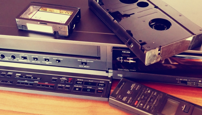 Old VCR and VHS equipment
