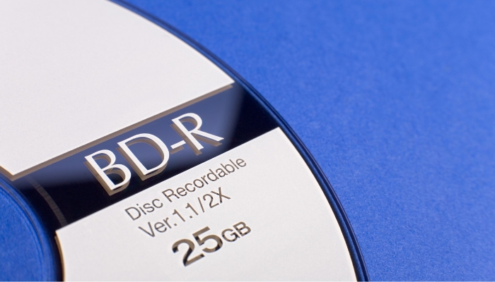 Closeup of Blu-ray disk