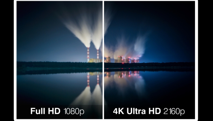 Screen resolution comparison between full HD and 4K