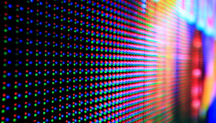 LEDs behind TV display