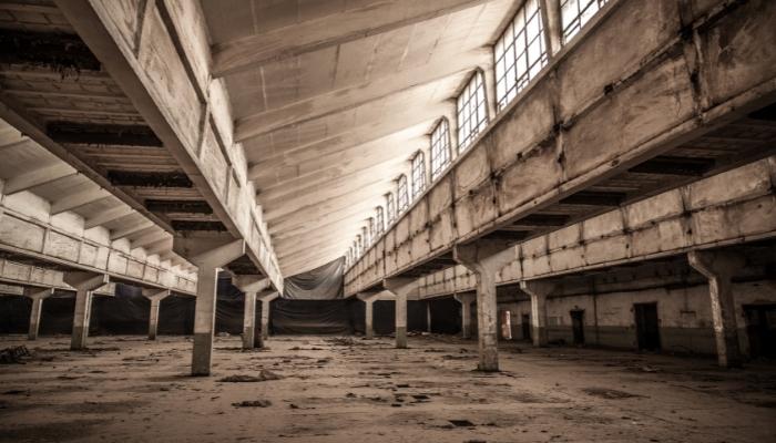 Empty old school factory
