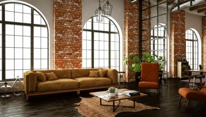  Industrial living room with colors