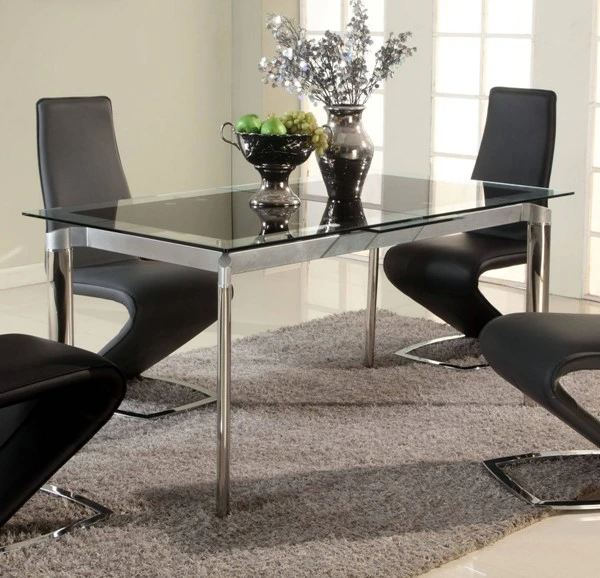Chintaly Imports pop-up glass extension table 