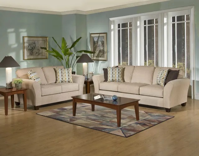 Front view of Hughes Furniture 3-piece living room set 