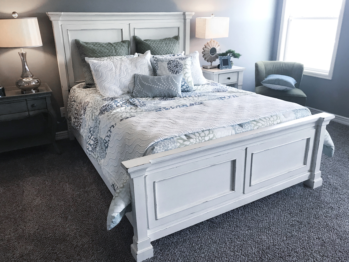 white finished bed