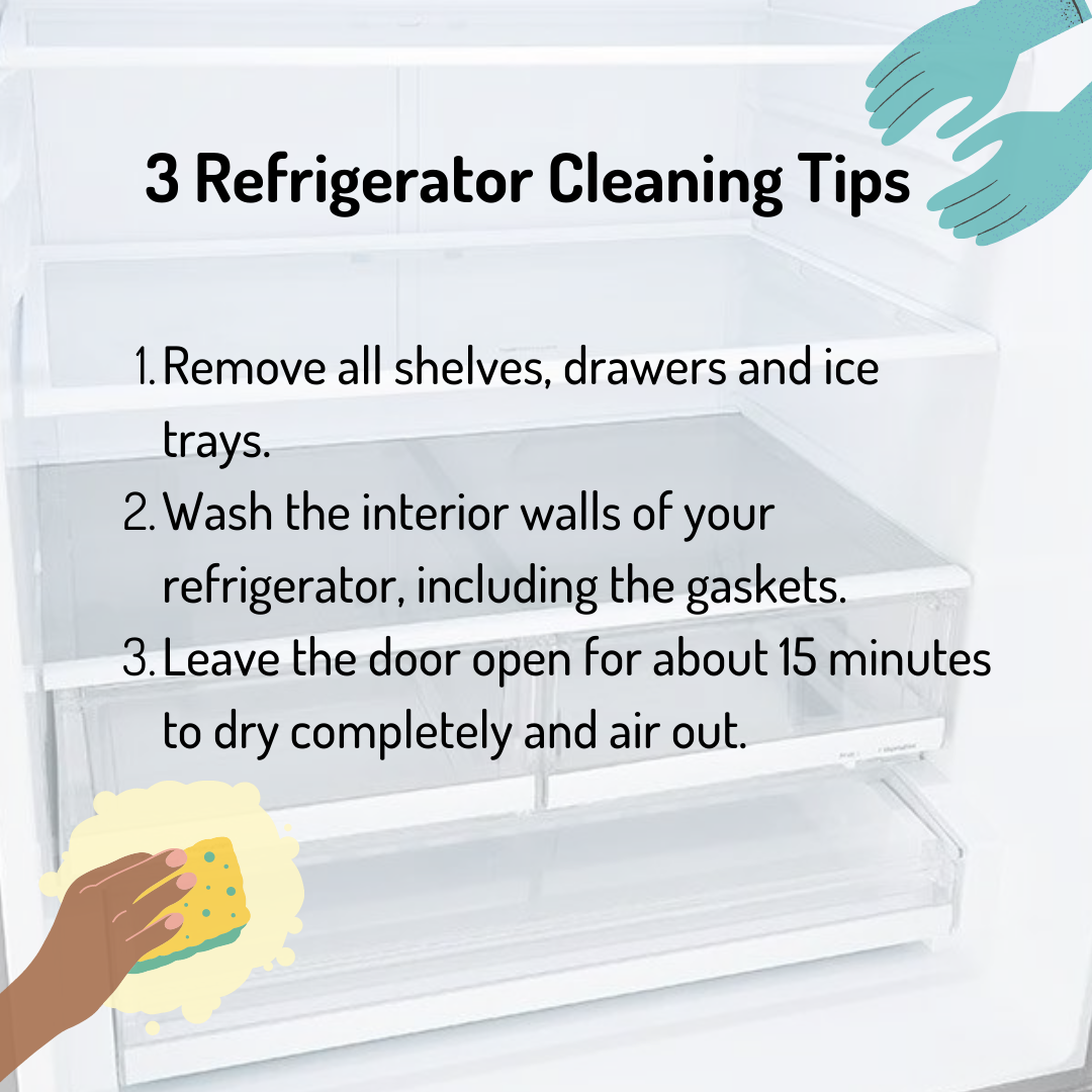 how to clean a refrigerator graphic