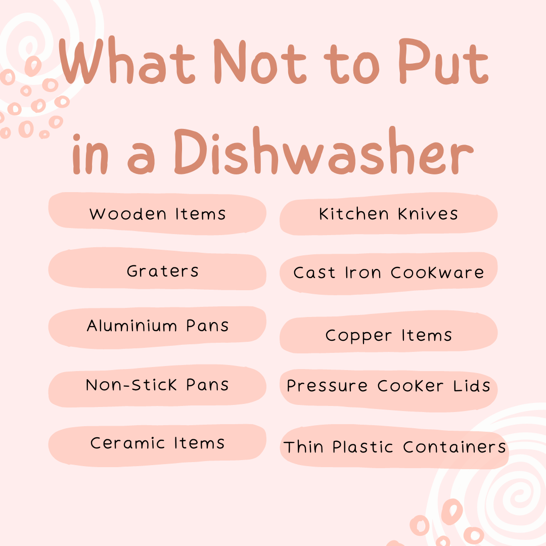 What to Not Put in a Dishwasher Infographic