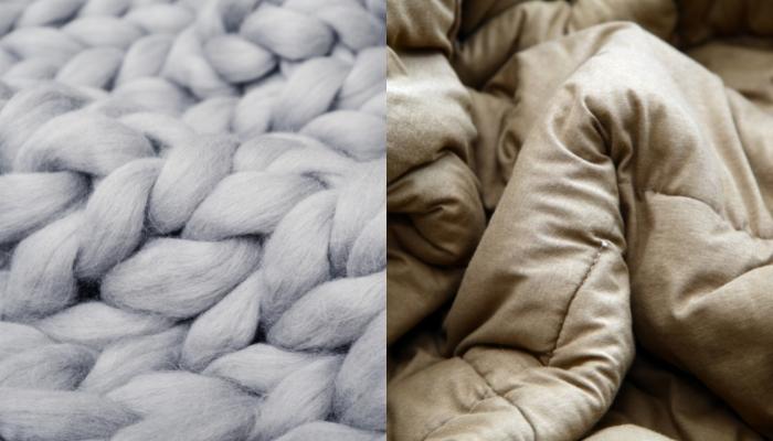 Comparison of knitted blanket and duvet style blanket