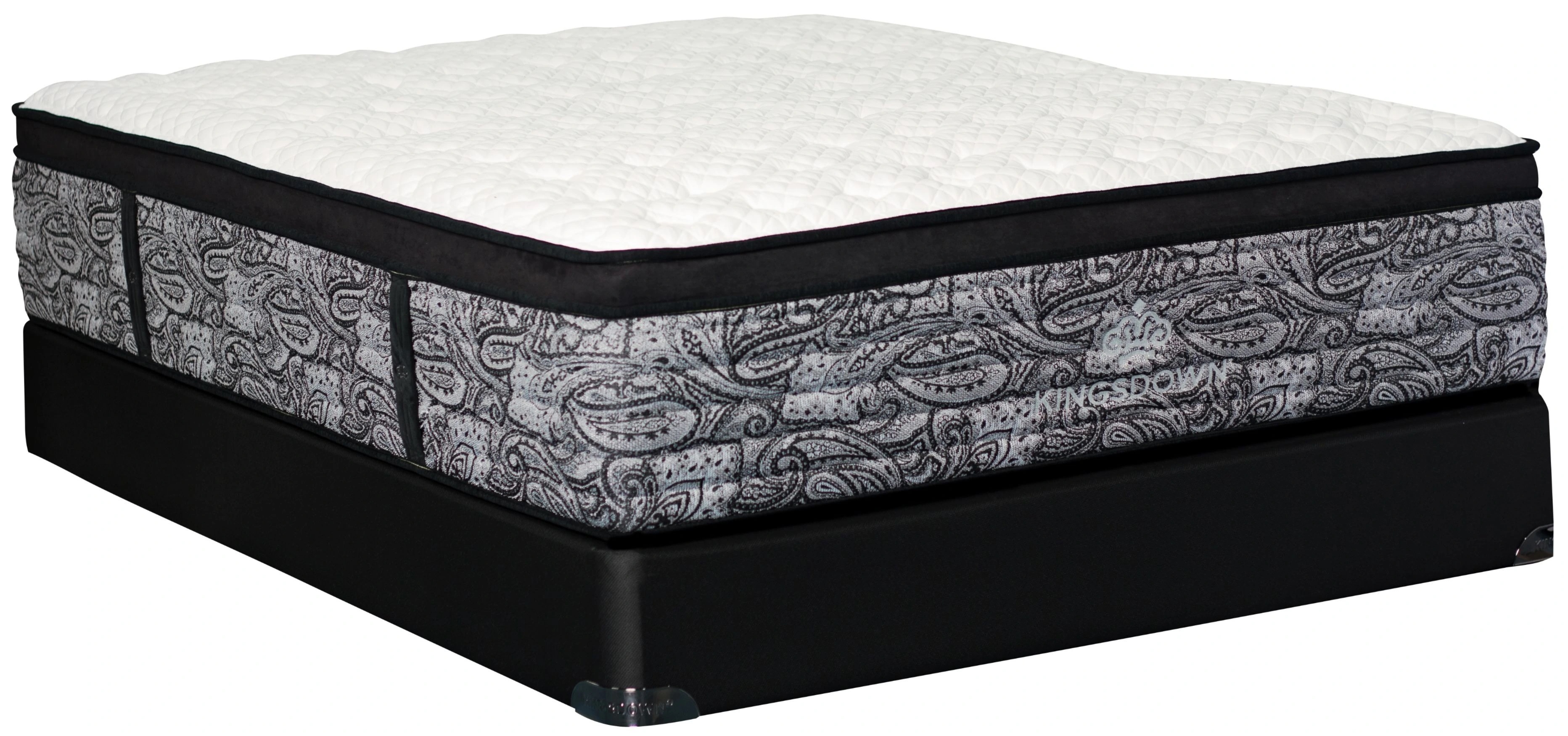 Side view of Kingsdown Crown Imperial Empire queen-size best Euro top mattress 
