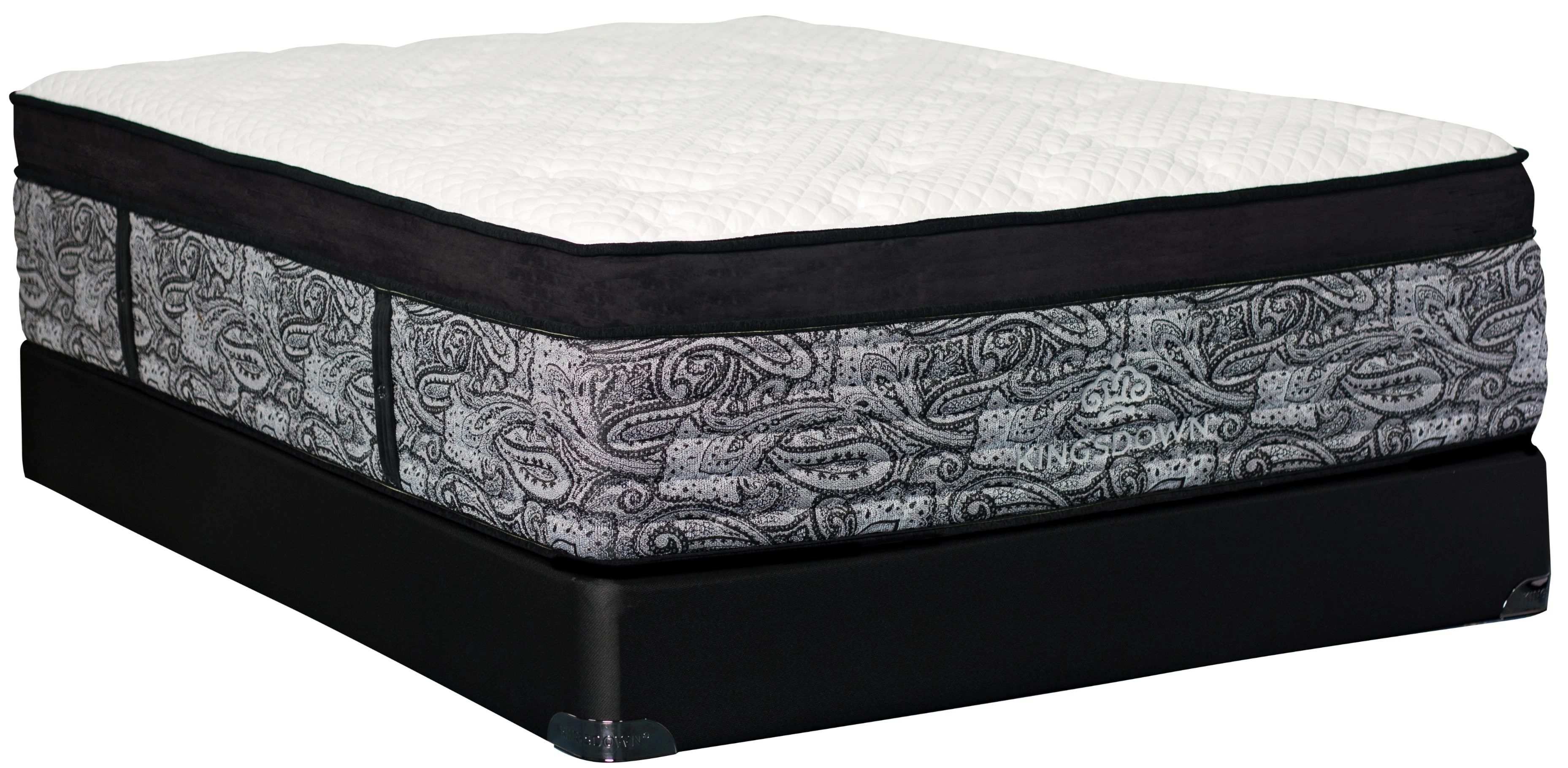 Side view of Kingsdown Crown Imperial Marquis queen-size best Euro top mattress 