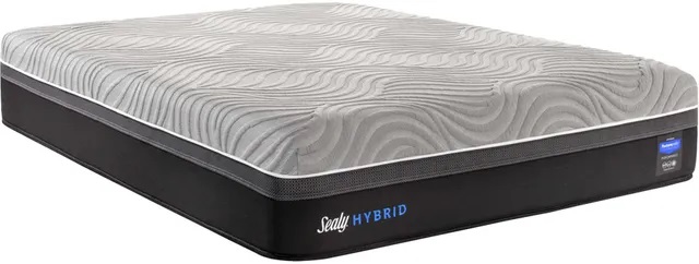 Side view of Sealy 52334751 Hybrid Performance queen-size firm mattress 