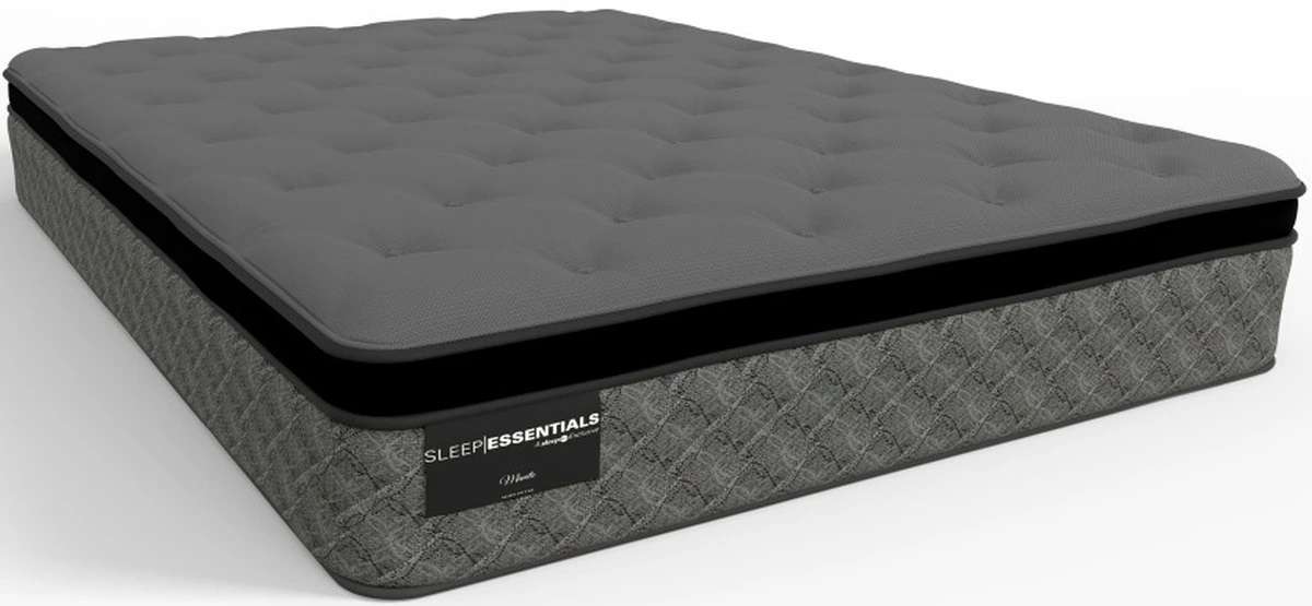 Side view of Sleep Essentials Manito collection queen-size pillow top mattress 