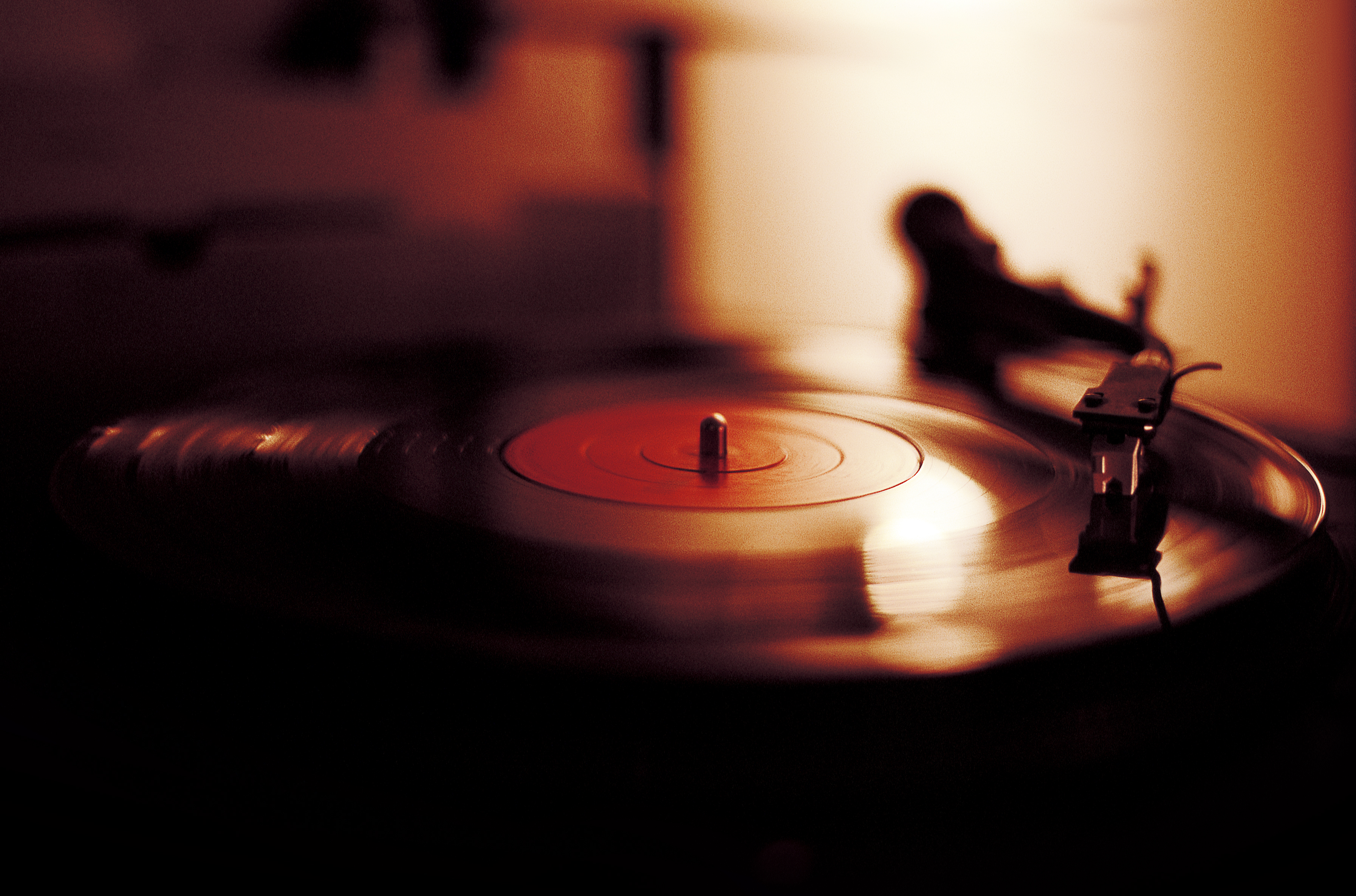Vinyl playing on a record player 