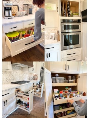 Ivory White and Cherry Frontier Kitchen Remodel Design | Village Home ...