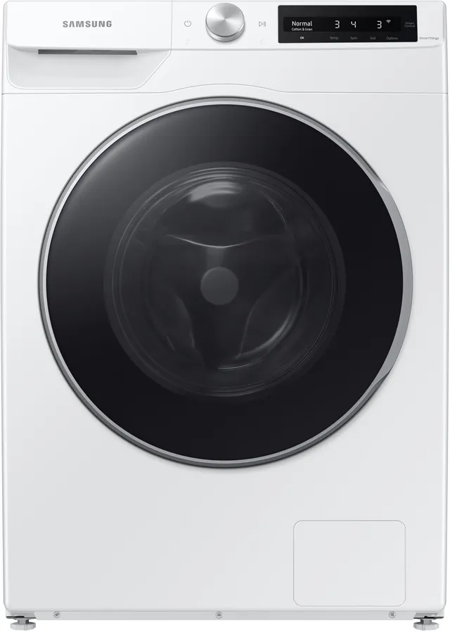 : Front view of Samsung WW25B6900AW front load washer 