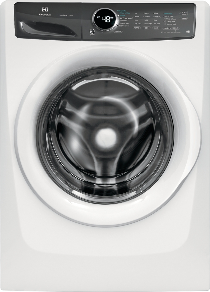 Front view of Electrolux EFLW427UIW island white front load washer