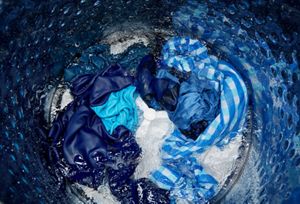 blue clothes washing inside maytag impeller washer 