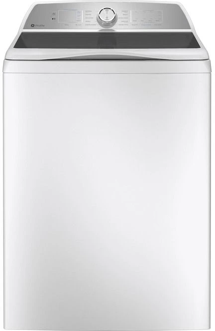 Front view of GE Profile PTW605BSRWS top load washer