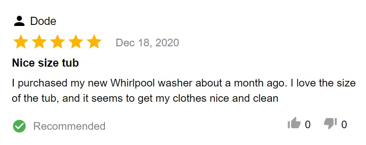whirlpool WTW5005KW top load washer tub review 