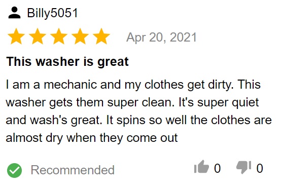 Customer review of GE GTW720BPNDG top load washer