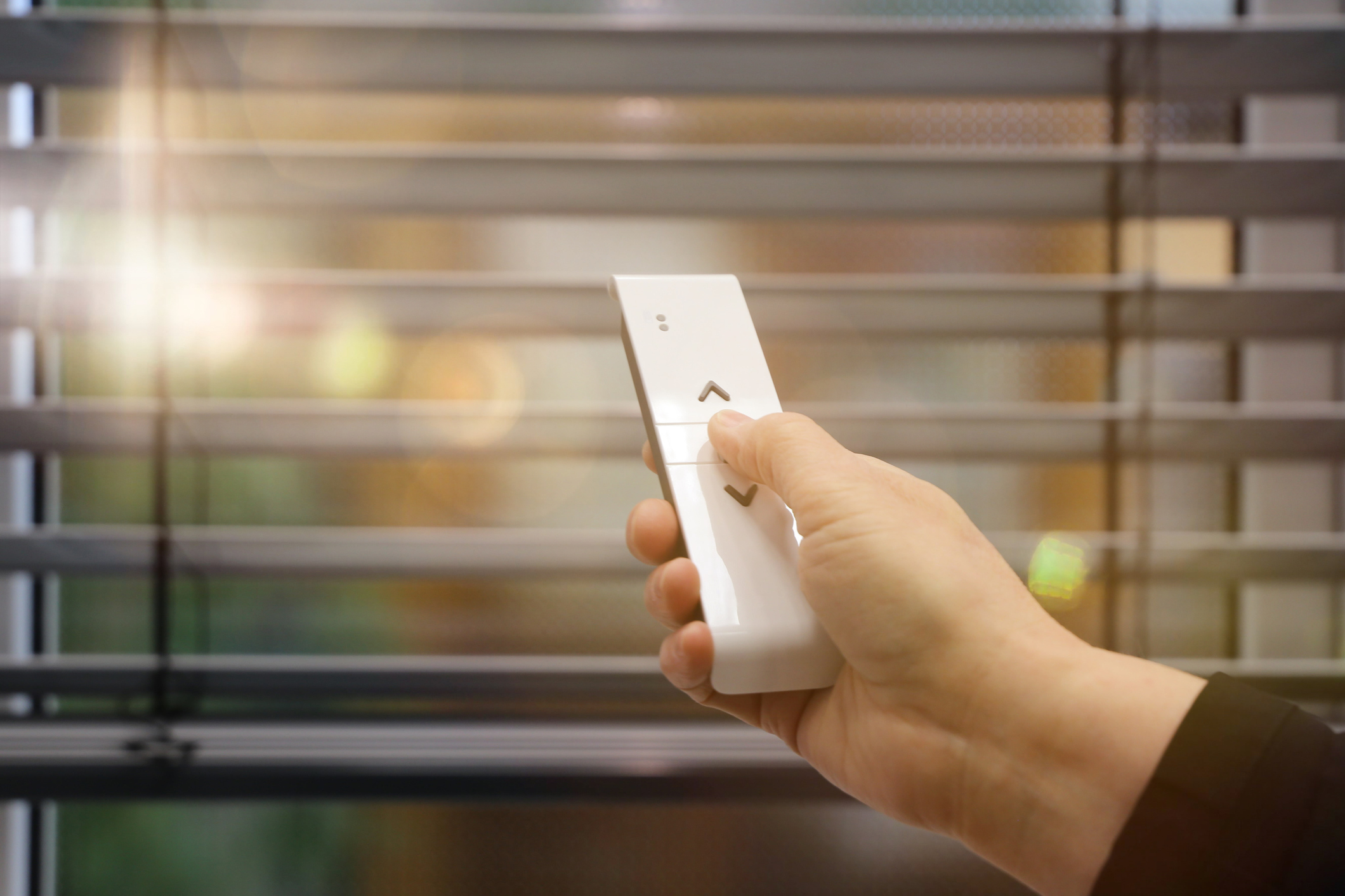 Smart shading blinds controlled with remote.