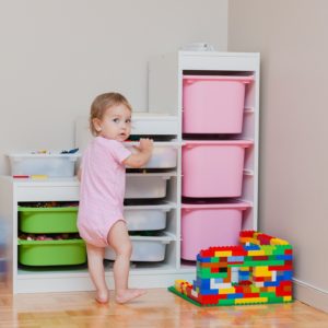 Child and Toy Bins