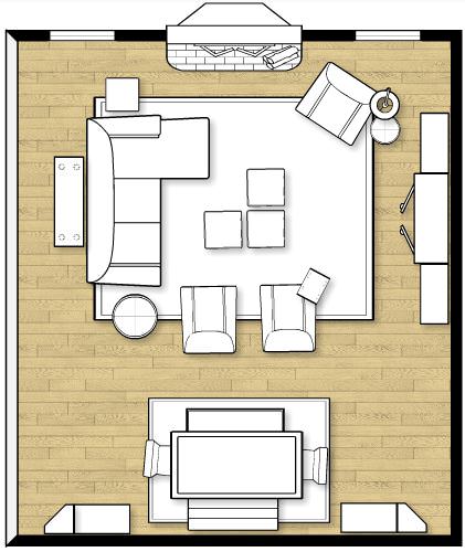 Living Room Layout with Sofa Chaise