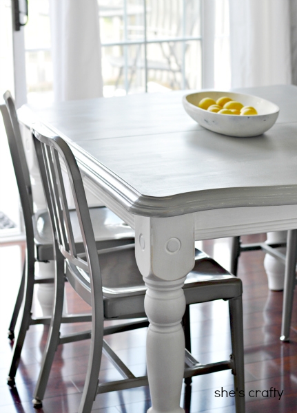 Shes Crafty Dining room table with grey top