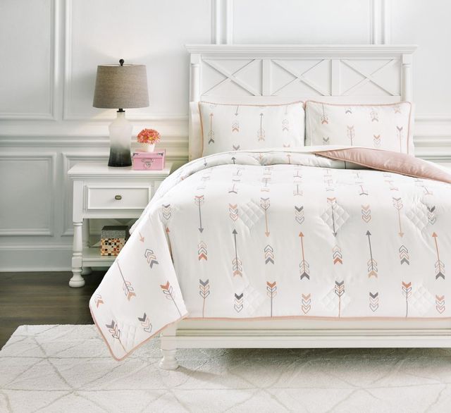 Signature Design by Ashley® Lexann Pink/White/Gray Full Comforter Set 6