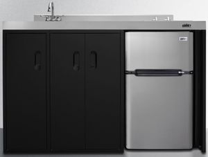 Summit® 54" Black and Stainless Steel All-In-One Kitchenette