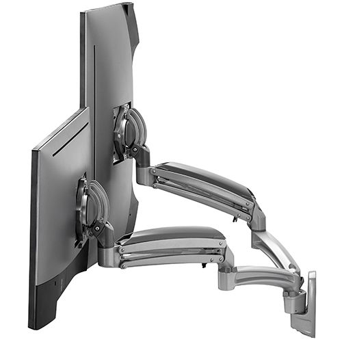 Chief® Kontour™ K1W Series Silver Dynamic Wall Mount Reduced Height, 2 Monitors
