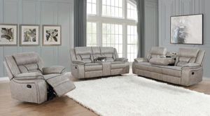 Coaster® Greer 3-Piece Taupe Reclining Living Room Set