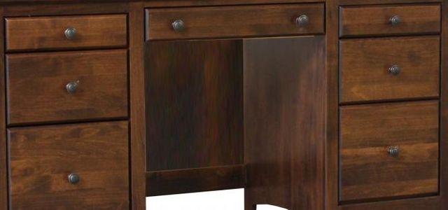 Archbold Furniture Alder Shaker Double Pedestal Desk 1