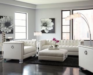 Coaster® Chaviano 3-Piece Pearl White Living Room Set