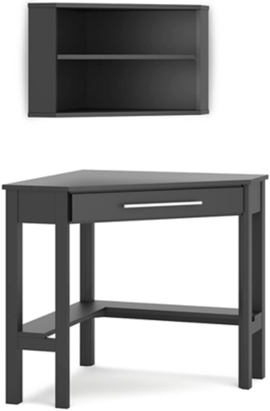 Signature Design by Ashley® Otaska 2-Piece Black Corner Desk with Bookcase Set