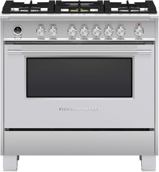 Fisher & Paykel 36" Brushed Stainless Steel Free Standing Dual Fuel Range 27