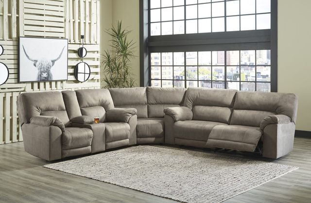 Benchcraft® Cavalcade 3-Piece Slate Power Reclining Sectional 4