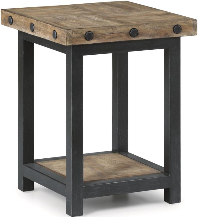Flexsteel® Carpenter Black/Light Brown Chairside Table-0