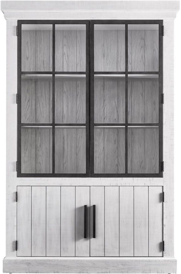 Universal Explore Home™ Modern Farmhouse Rustic Oak Huntley Display Cabinet-1