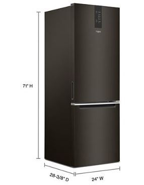 Réfrigérateur à congélateur inférieur de 24 po Whirlpool® de 12,9 pi³ - Acier inoxydable noir 4